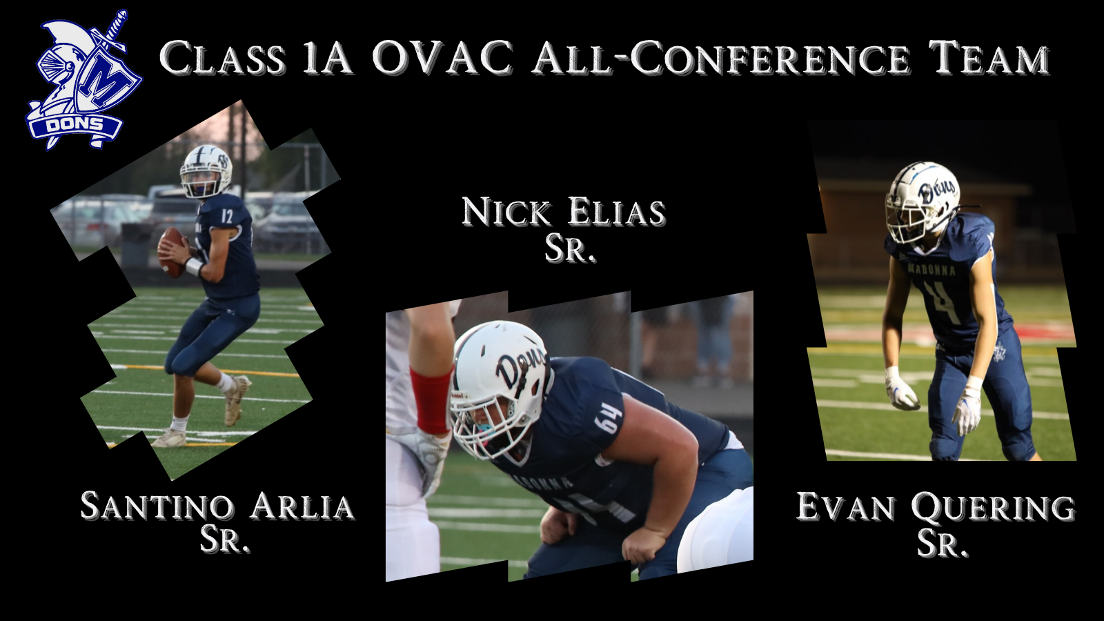3 Blue Dons Named to OVAC All-Conference Football Team